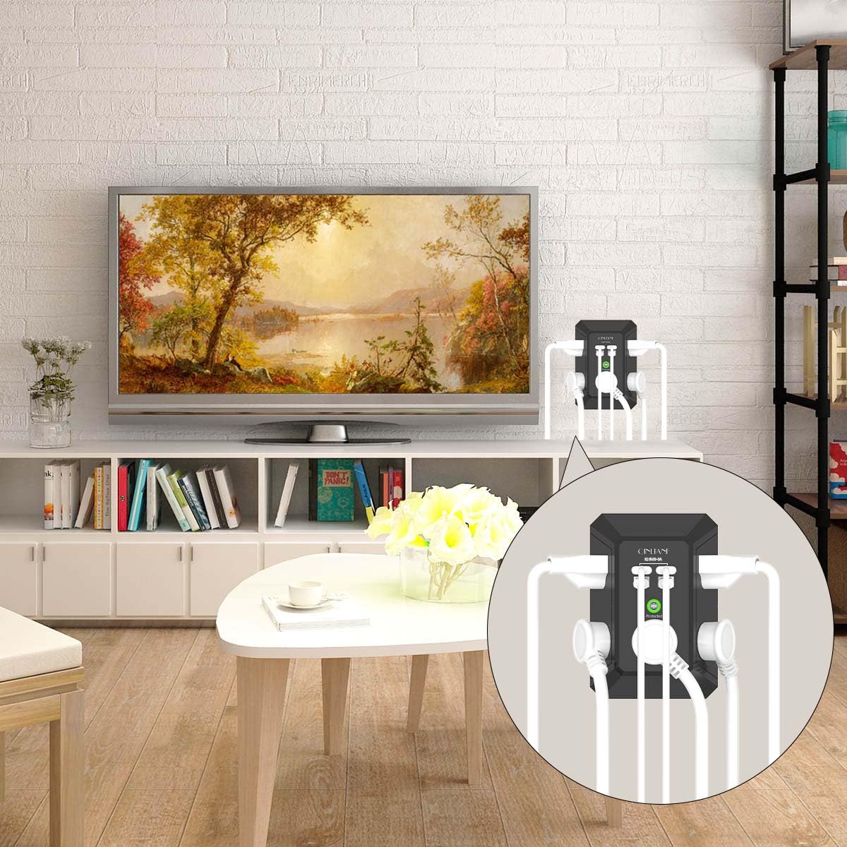 Wall Outlet Extender with USB &amp; Surge Protection