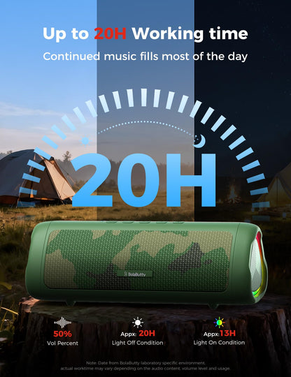 Bluetooth Speaker with HD Sound, Portable Wireless, IPX5 Waterproof