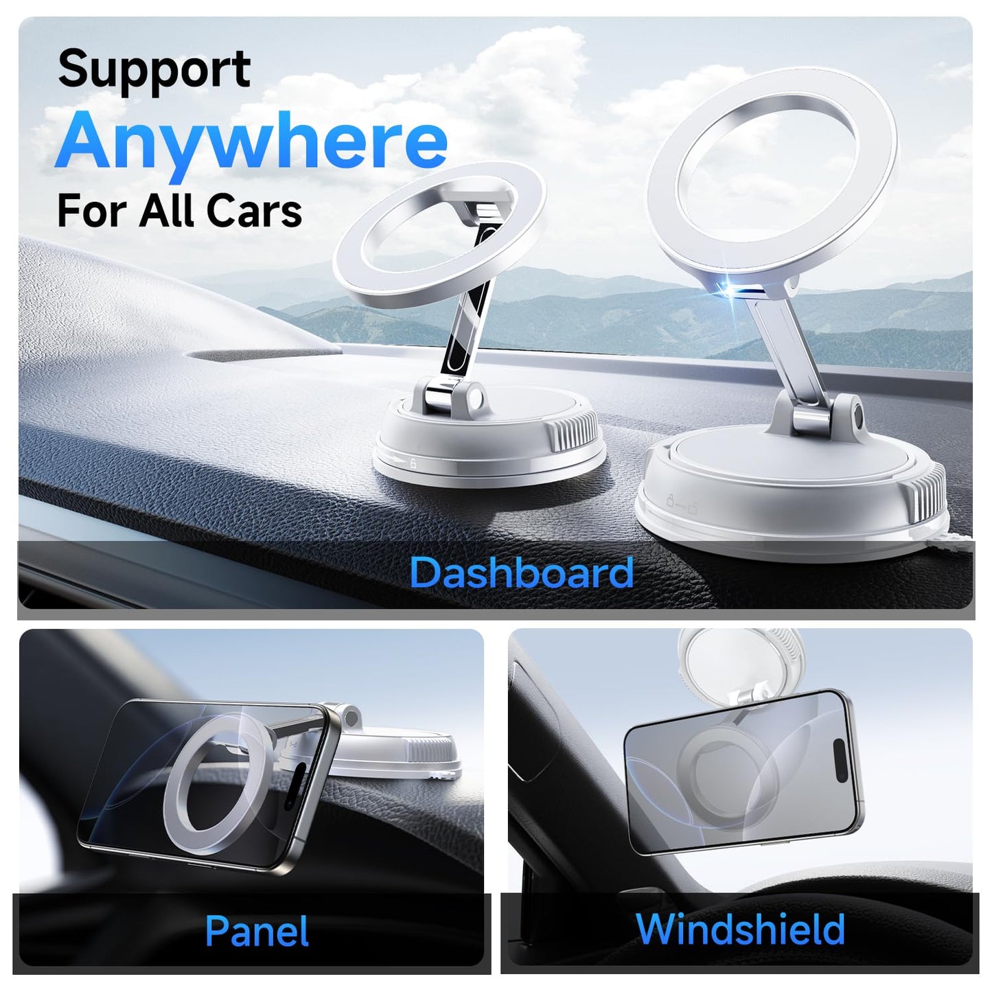 ANDERY Car Phone Holder for Magsafe 360° Adjustable Car Phone Mount
