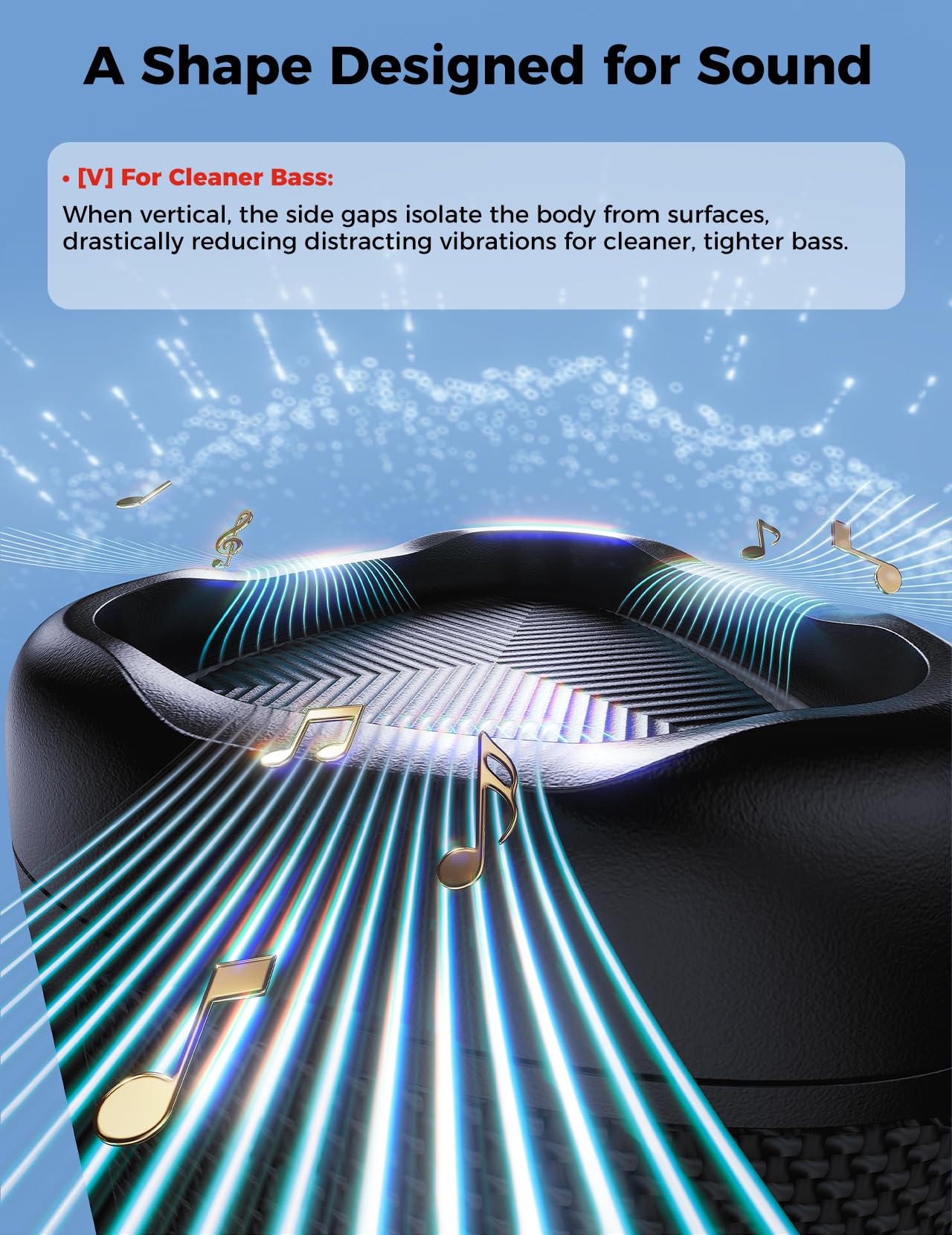 Bluetooth Speaker with HD Sound, Portable Wireless, IPX5 Waterproof
