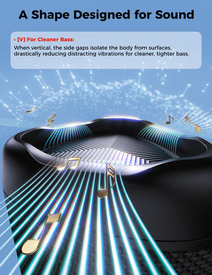 Bluetooth Speaker with HD Sound, Portable Wireless, IPX5 Waterproof