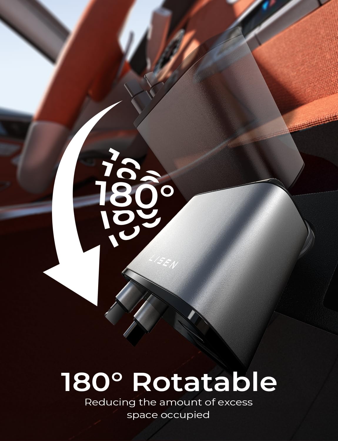 LISEN Retractable Car Charger, Gifts for Him Her, 84W Car Adapter USB C Fast Charger
