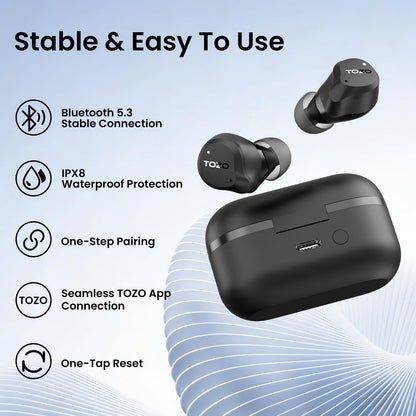 TOZO NC9 Hybrid Active Noise Cancelling Wireless Earbuds