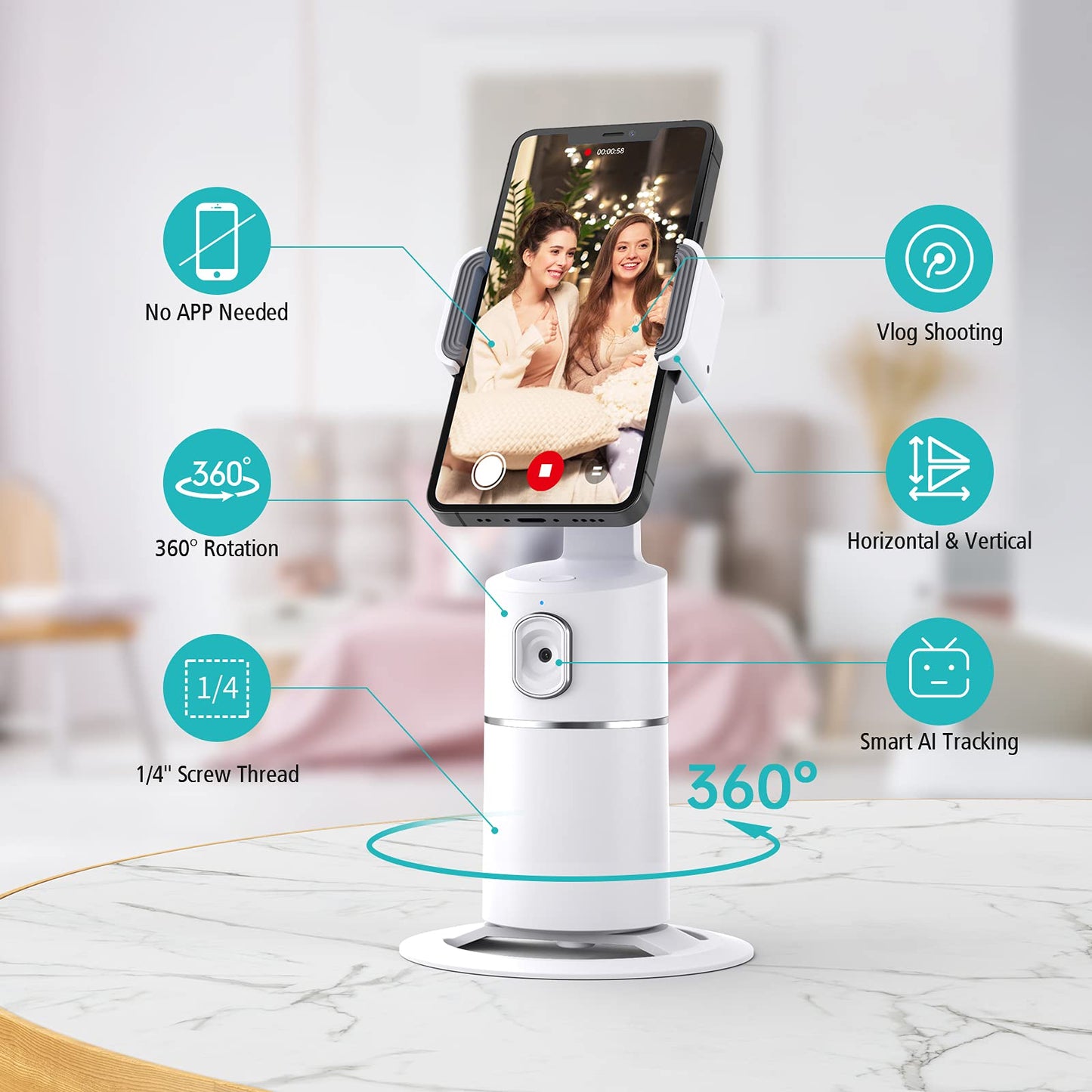 AI Auto Face Tracking Phone Holder
