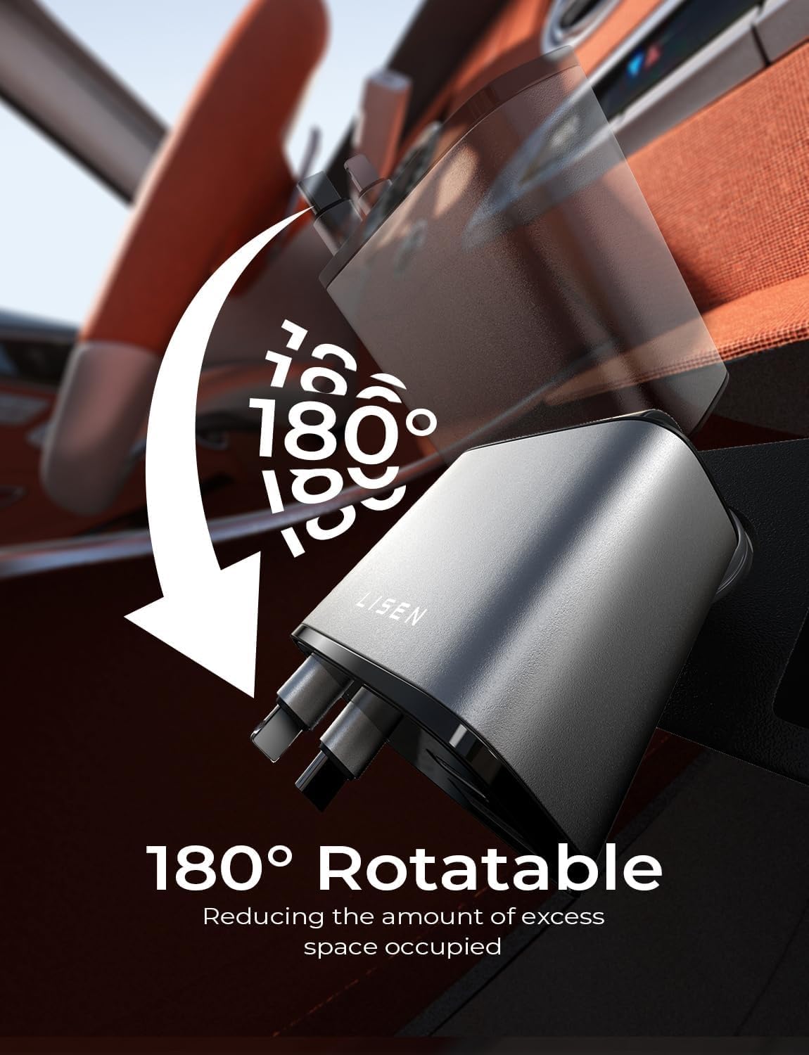 LISEN Retractable Car Charger, Gifts for Him Her, 84W Car Adapter USB C Fast Charger