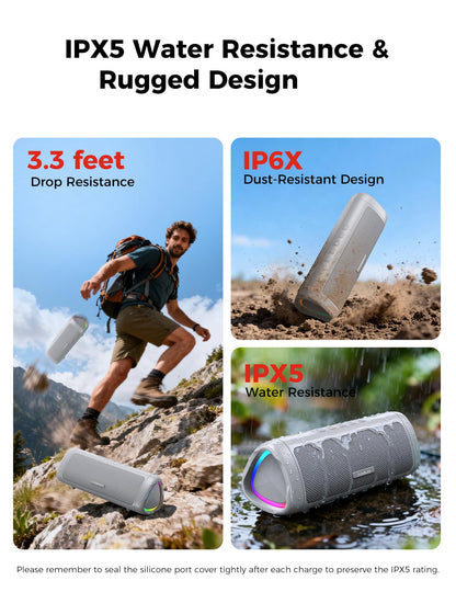 Bluetooth Speaker with HD Sound, Portable Wireless, IPX5 Waterproof