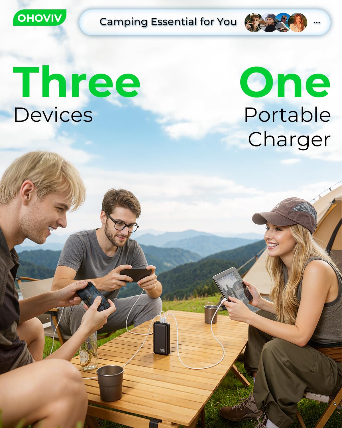 High-Capacity 50,000mAh Portable Power Bank