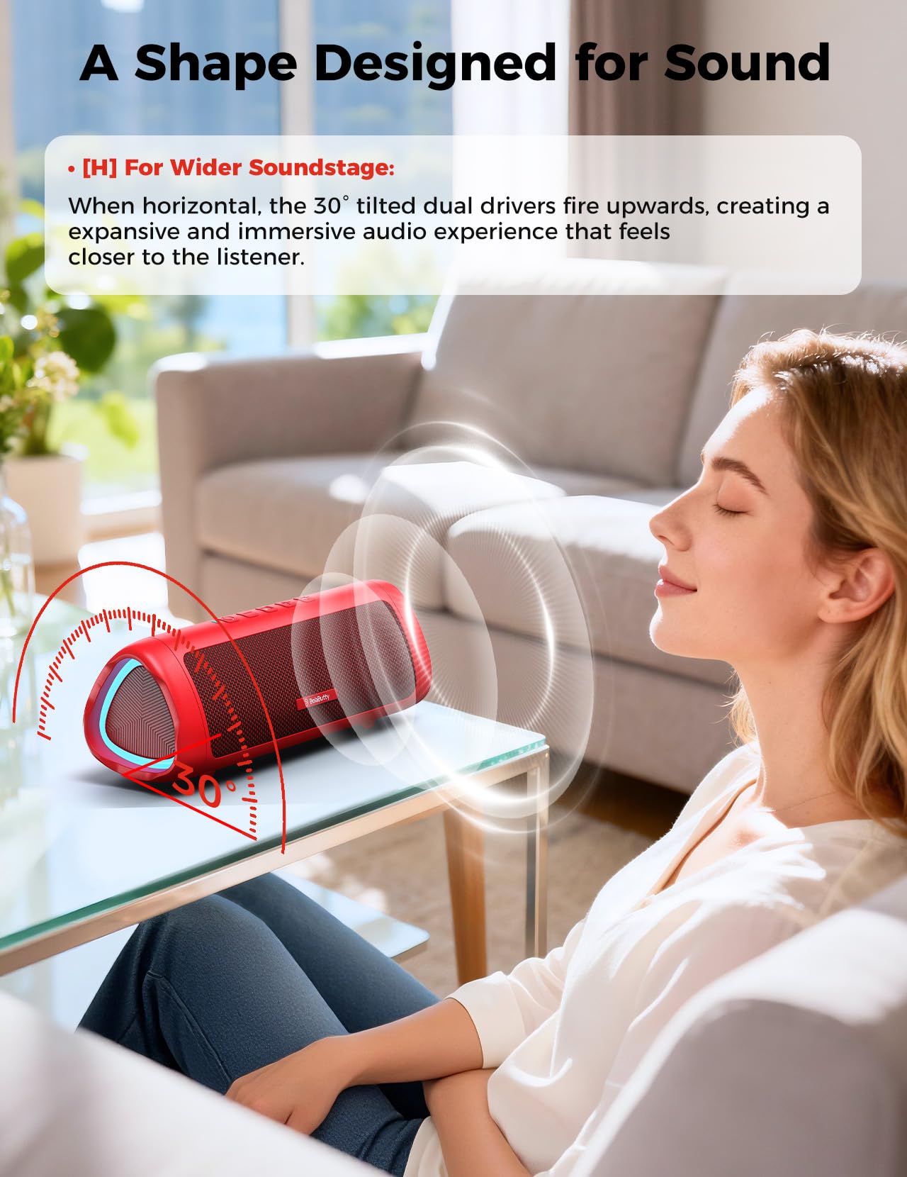 Bluetooth Speaker with HD Sound, Portable Wireless, IPX5 Waterproof