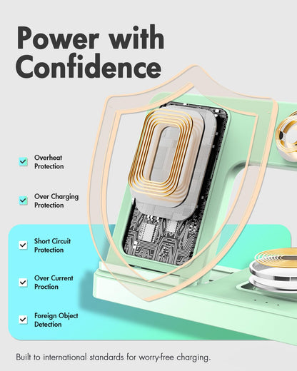 Wireless Phone Charging Station: 3 in 1 Charger Stand Multiple Devices