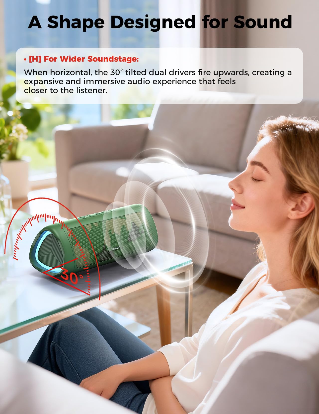 Bluetooth Speaker with HD Sound, Portable Wireless, IPX5 Waterproof