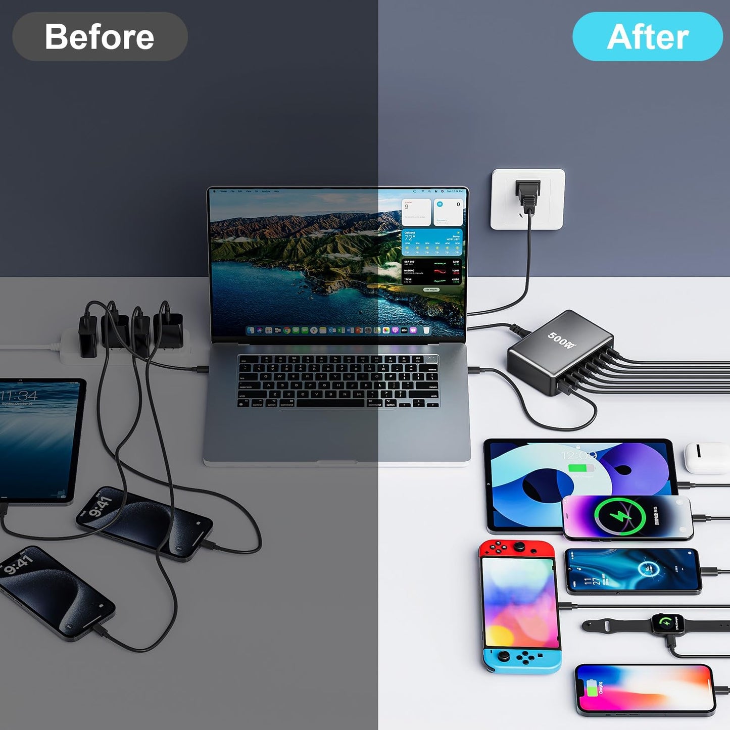 440W Multi-Port GaN Charging Station