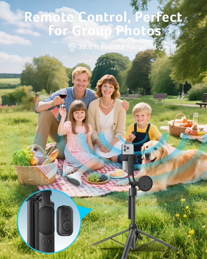 360° AI Face Tracking Tripod with Ring Light