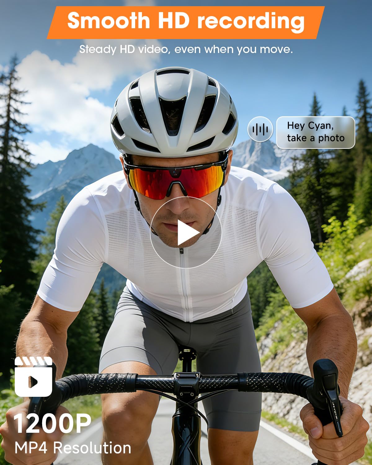 Mingtawn Smart Glasses with 4K HD Anti-Shake Camera & 3D Stereo Speakers