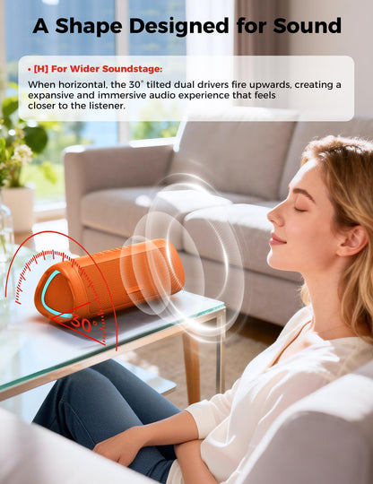 Bluetooth Speaker with HD Sound, Portable Wireless, IPX5 Waterproof