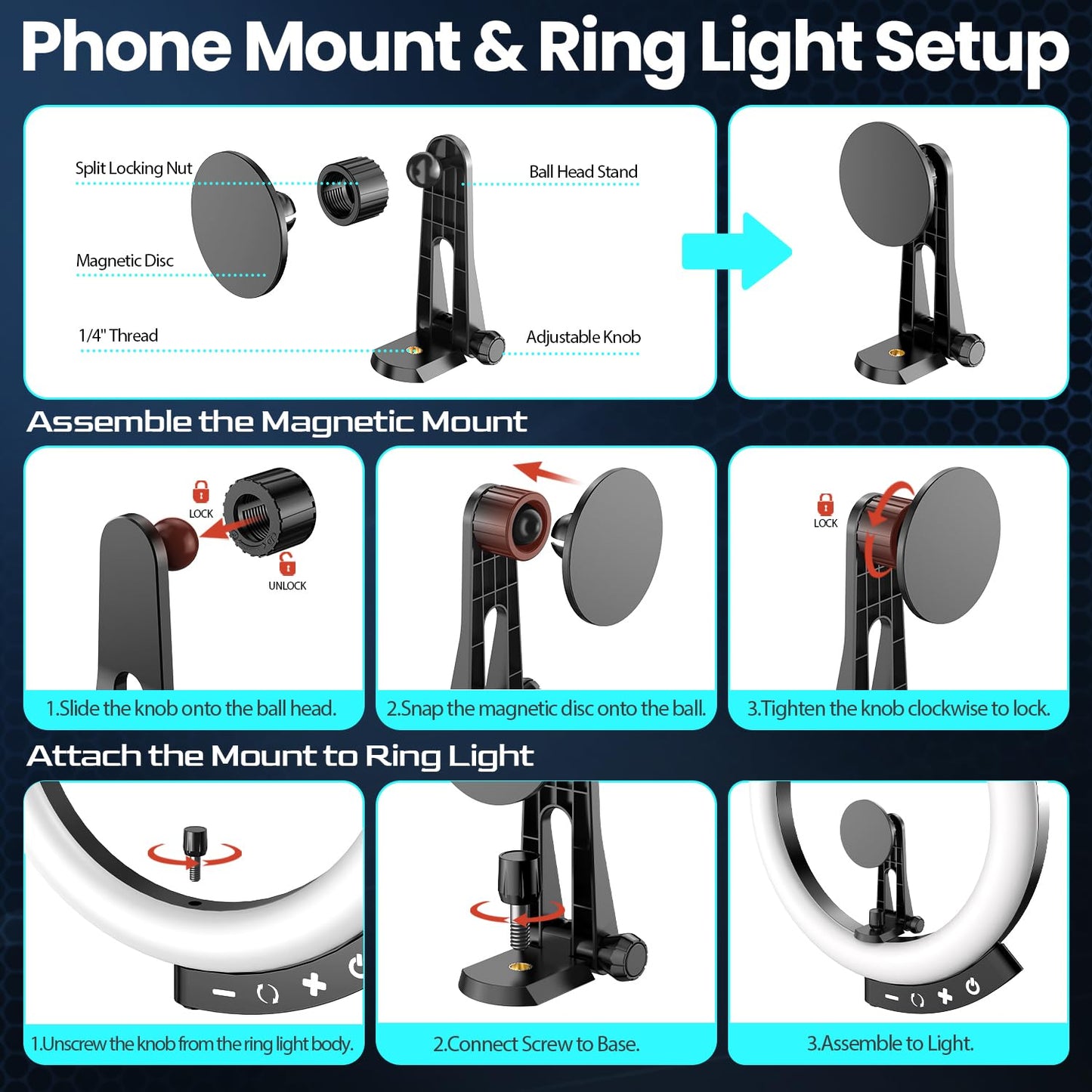 14-Inch Ring Light with Foldable Tripod