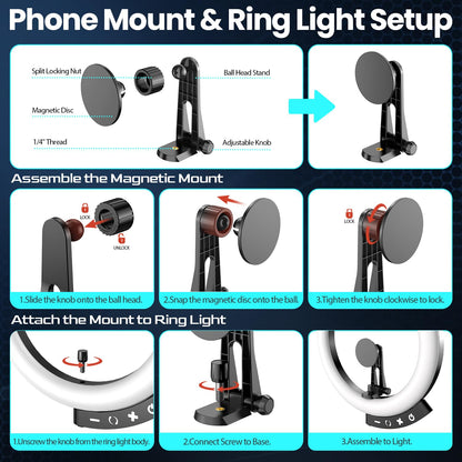 14-Inch Ring Light with Foldable Tripod