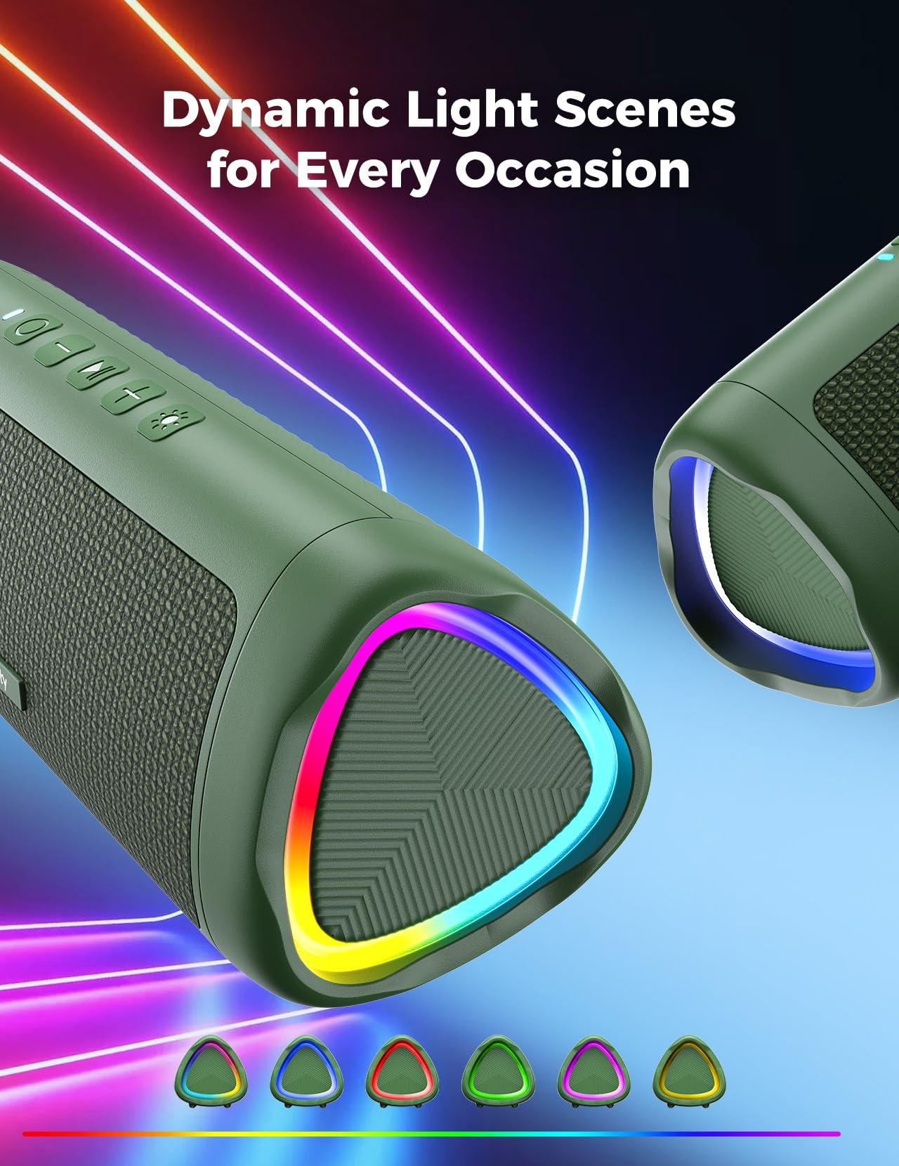 Bluetooth Speaker with HD Sound, Portable Wireless, IPX5 Waterproof