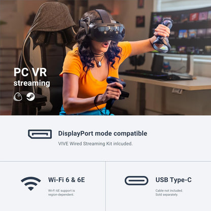 HTC Vive Focus Vision Wired Bundle — XR Headset with DisplayPort