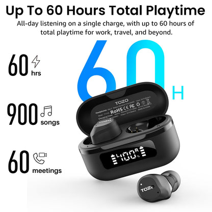 TOZO NC9 Hybrid Active Noise Cancelling Wireless Earbuds