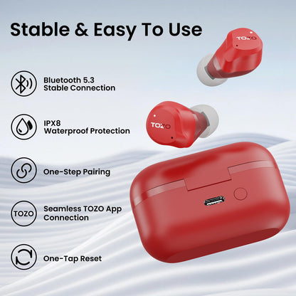 TOZO NC9 Hybrid Active Noise Cancelling Wireless Earbuds