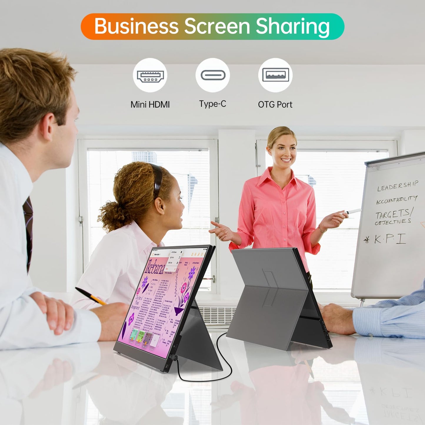 MNN Portable Monitor 15.6inch FHD 1080P USB C HDMI Gaming Ultra-Slim