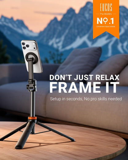 EUCOS 62" Phone Tripod, Tripod for Phone & Selfie Stick with Remote
