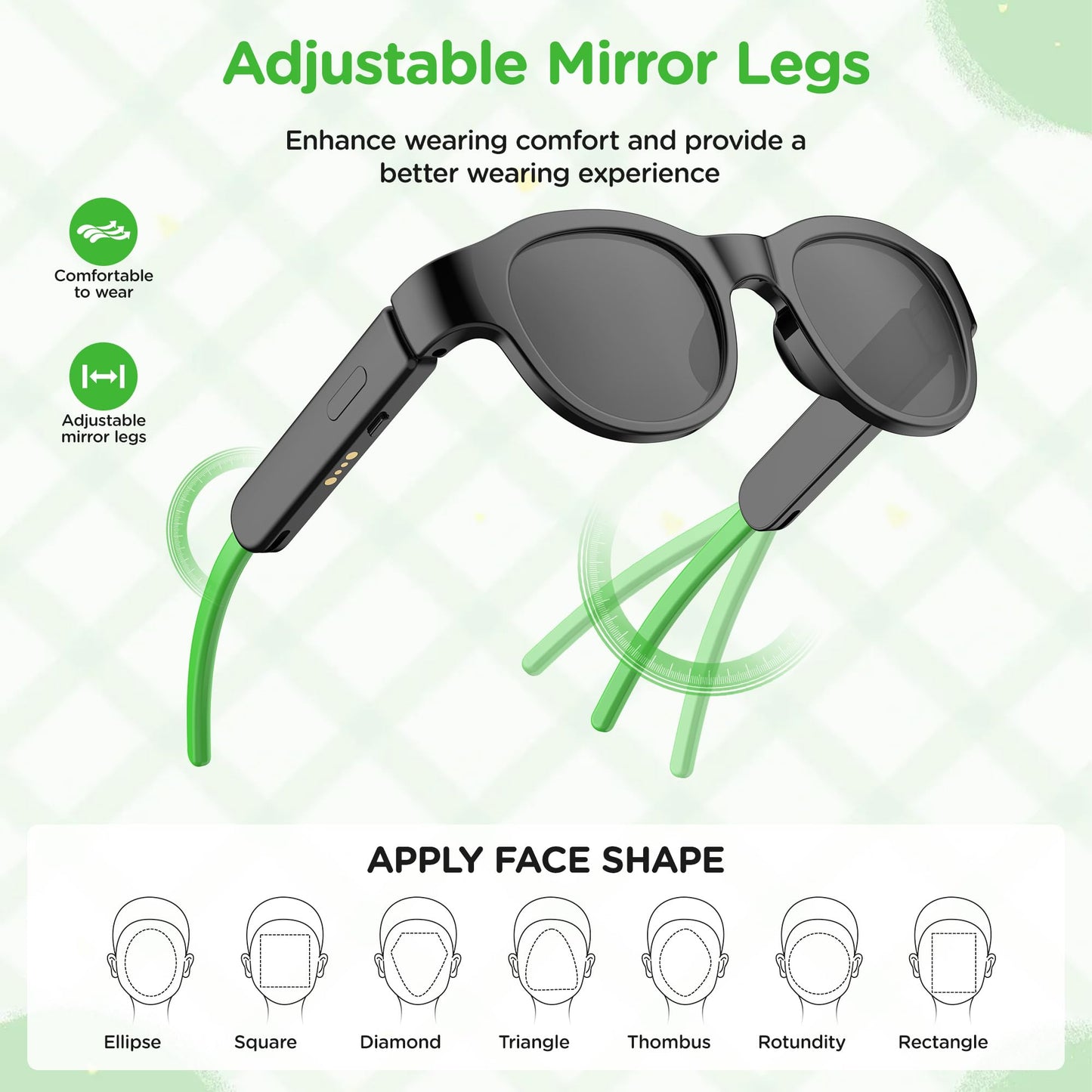Kids Smart Sunglasses, Open-Ear Stereo Sound