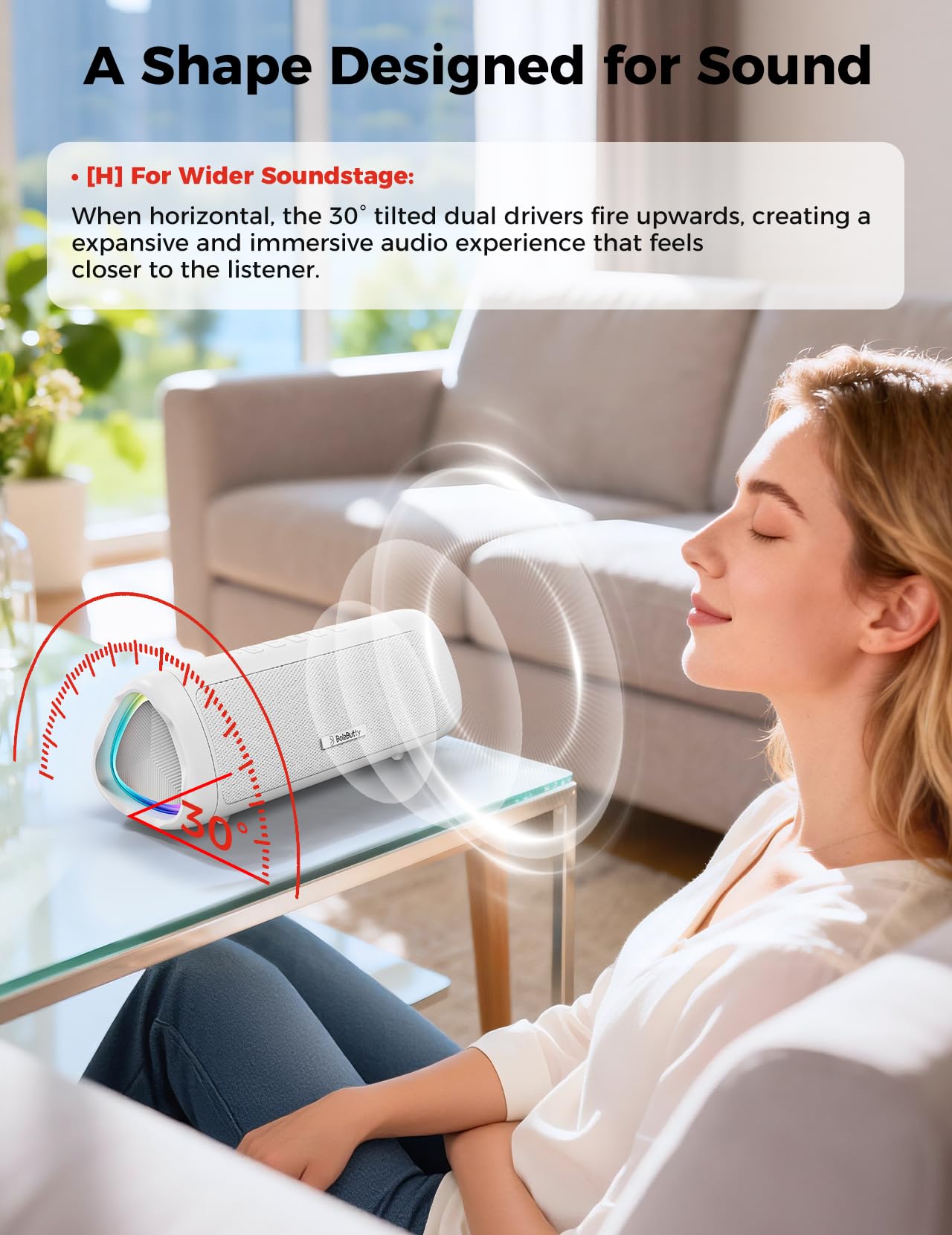 Bluetooth Speaker with HD Sound, Portable Wireless, IPX5 Waterproof