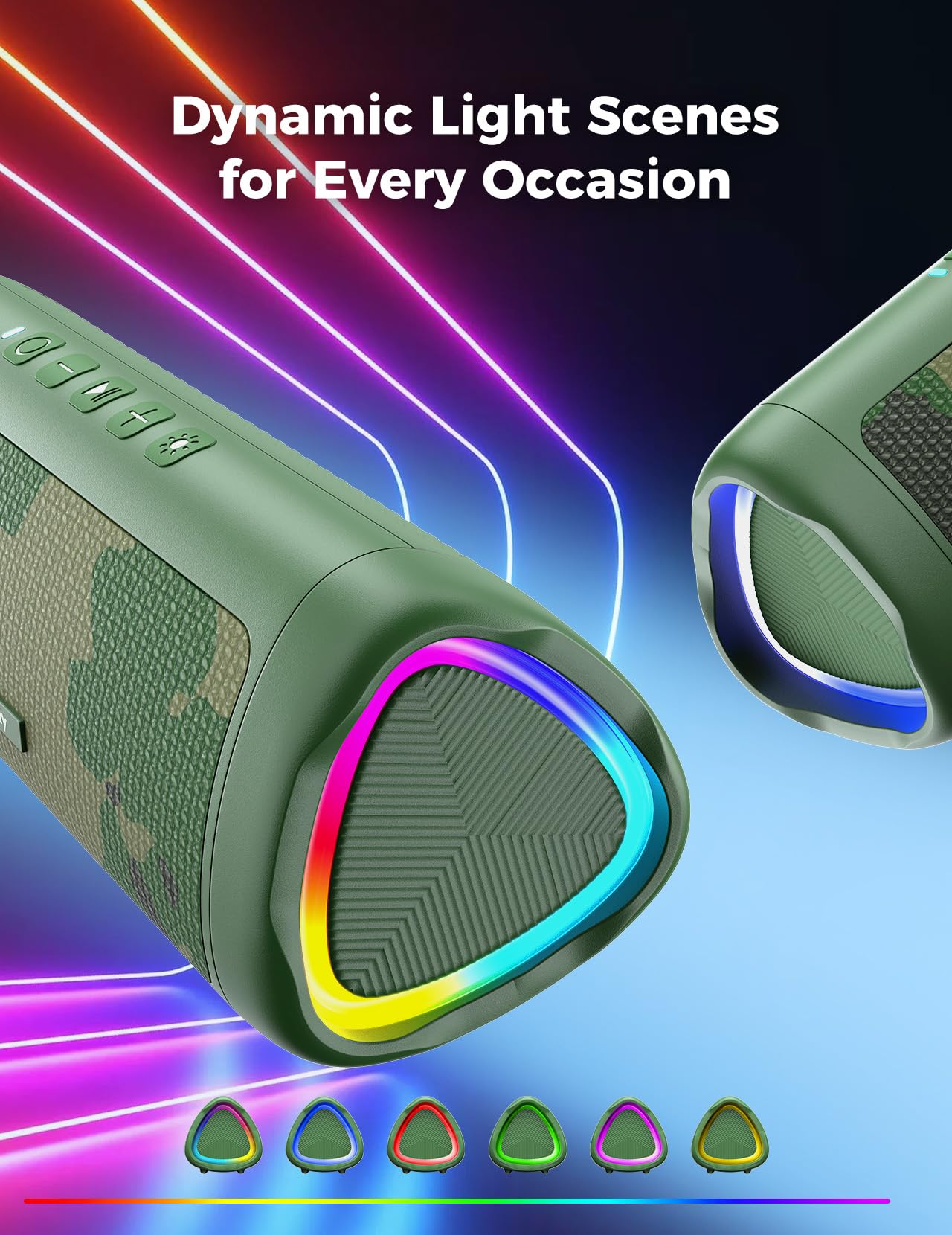 Bluetooth Speaker with HD Sound, Portable Wireless, IPX5 Waterproof