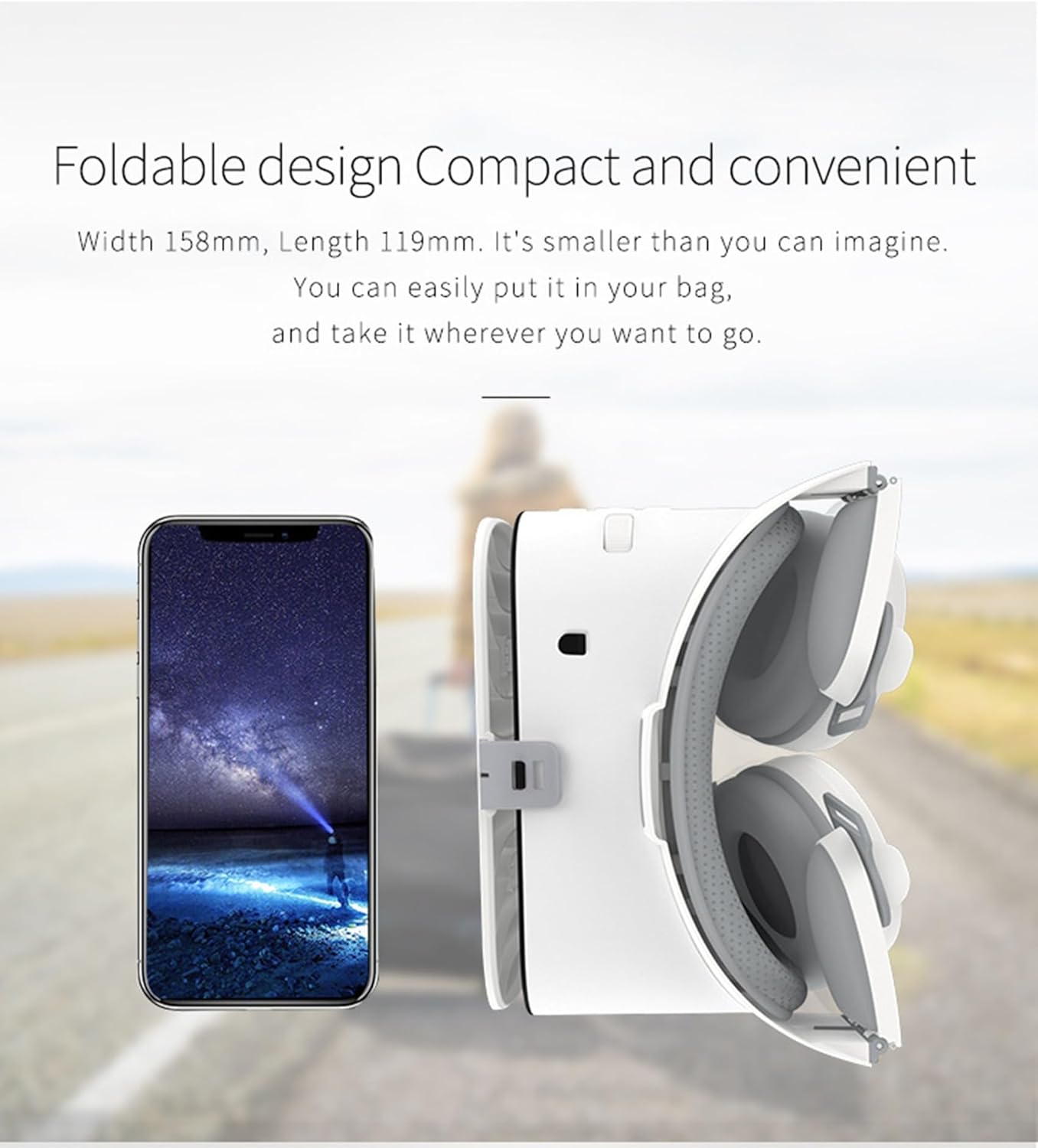 VR Headset for Phone, Virtual Reality Glasses with Headphones