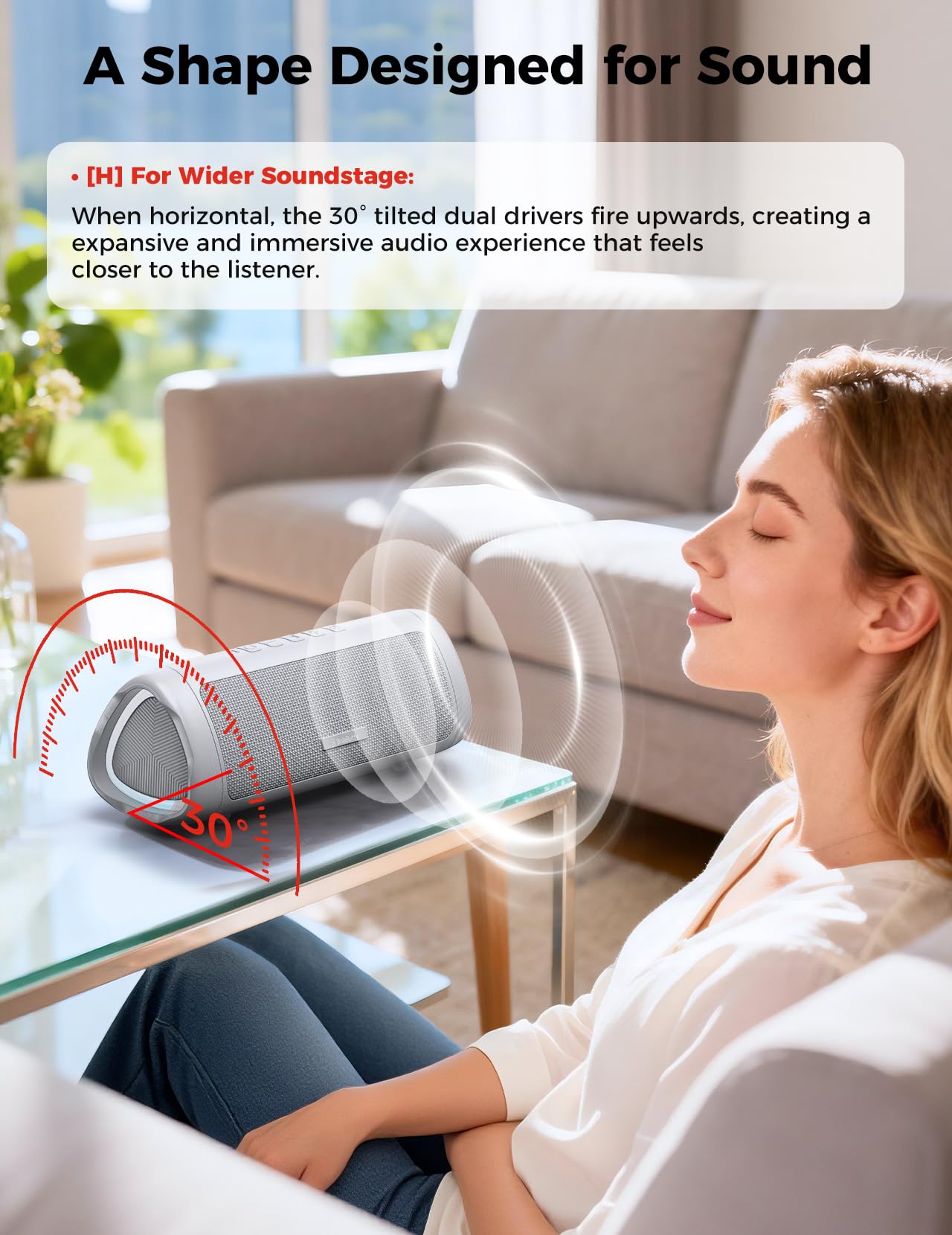 Bluetooth Speaker with HD Sound, Portable Wireless, IPX5 Waterproof