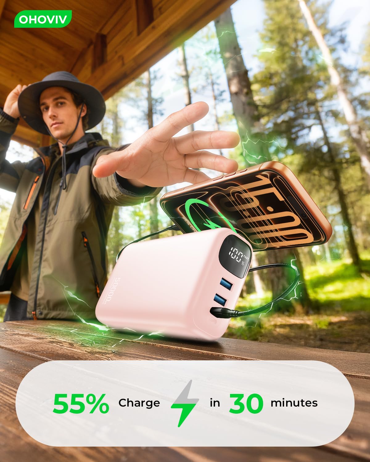High-Capacity 50,000mAh Portable Power Bank