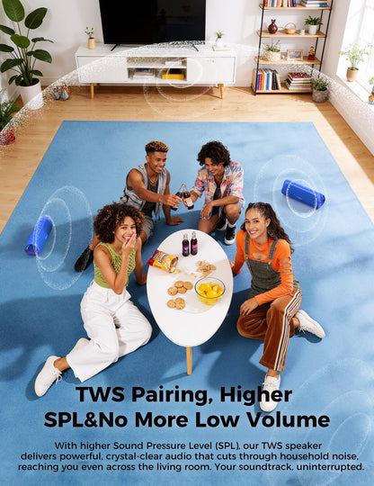 Bluetooth Speaker with HD Sound, Portable Wireless, IPX5 Waterproof