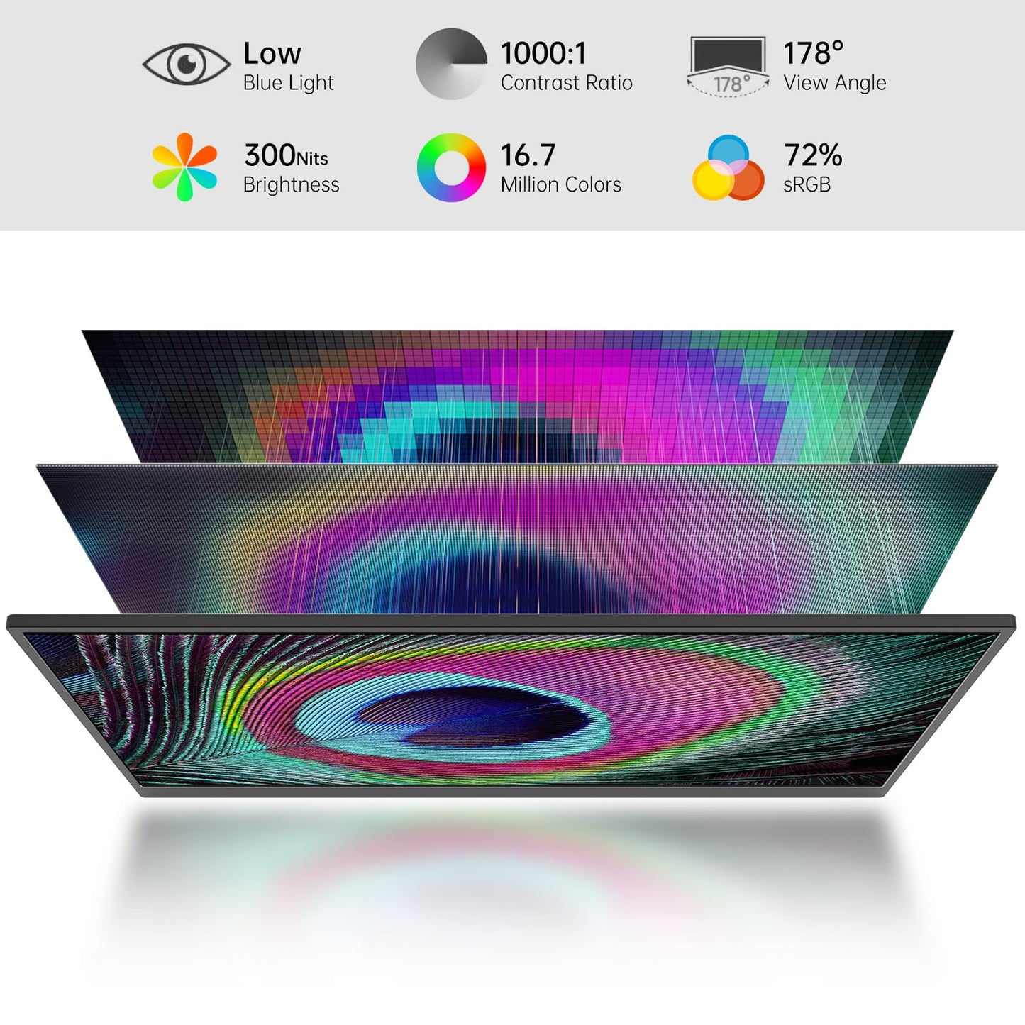 MNN Portable Monitor 15.6inch FHD 1080P USB C HDMI Gaming Ultra-Slim