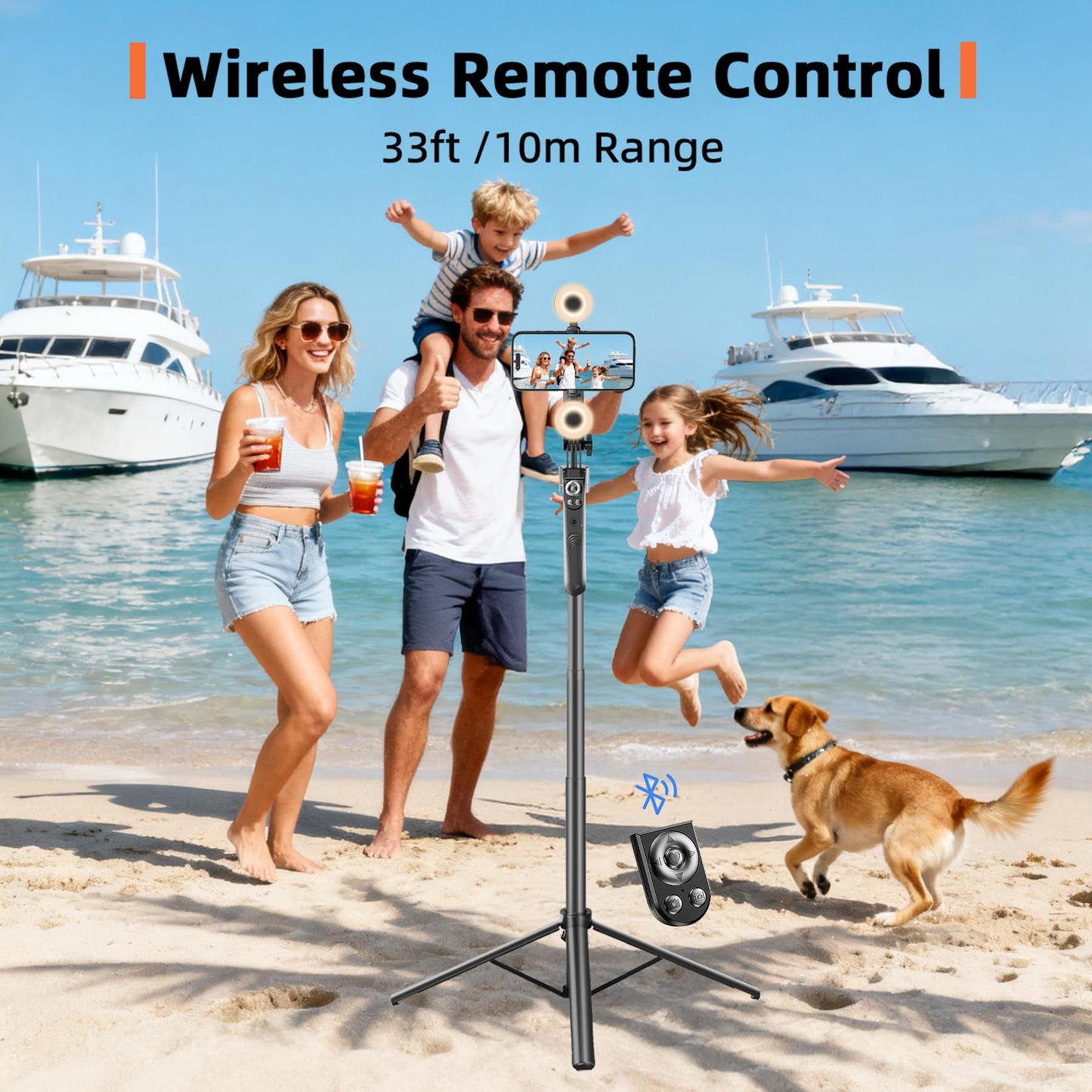 360° AI Face Tracking Tripod with Ring Lights