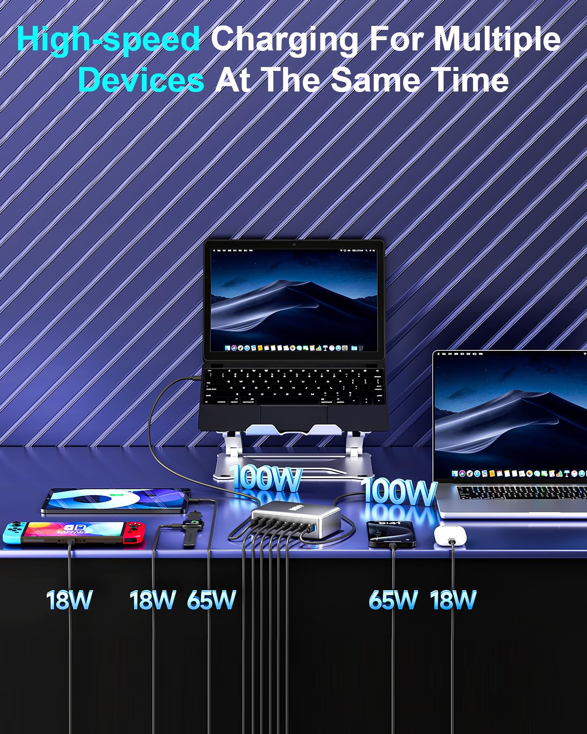 440W Multi-Port GaN Charging Station