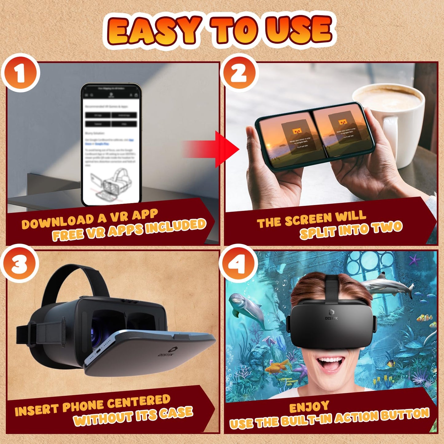 Smartphone VR Headset with Controller