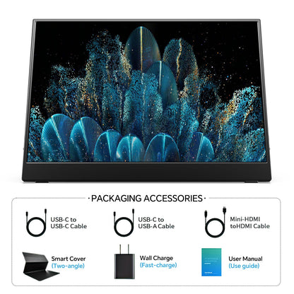 MNN Portable Monitor 15.6inch FHD 1080P USB C HDMI Gaming Ultra-Slim