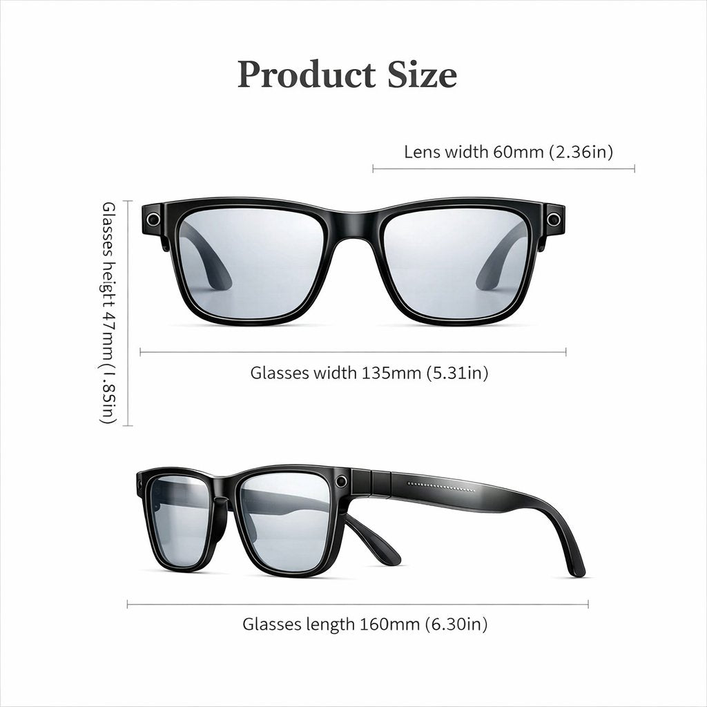 AI Smart Camera Glasses with AR Navigation, Real-Time Translation
