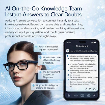 AI Smart Camera Glasses with AR Navigation, Real-Time Translation